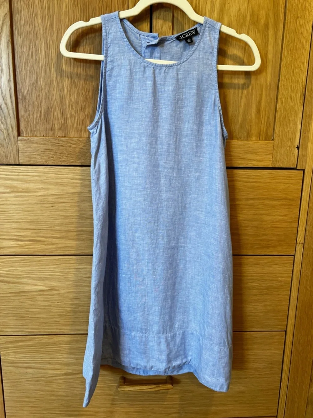 J. Crew Linen Mini Dress French Blue Size XS Coastal Preppy Beach Classic - Picture 1 of 6
